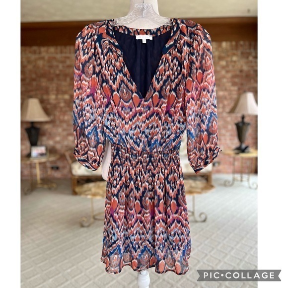 Glam Blue Coral Blouson Mini Dress S - Picture 1 of 10